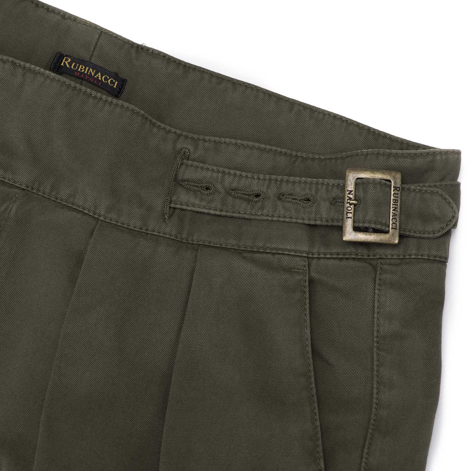 Mariano Rubinacci - Military green cotton manny trousers