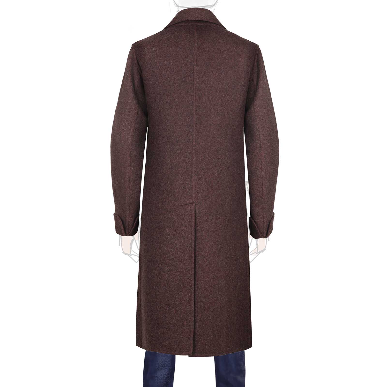 Mariano Rubinacci - Double-breasted coat in burgundy cashmere Limited ...