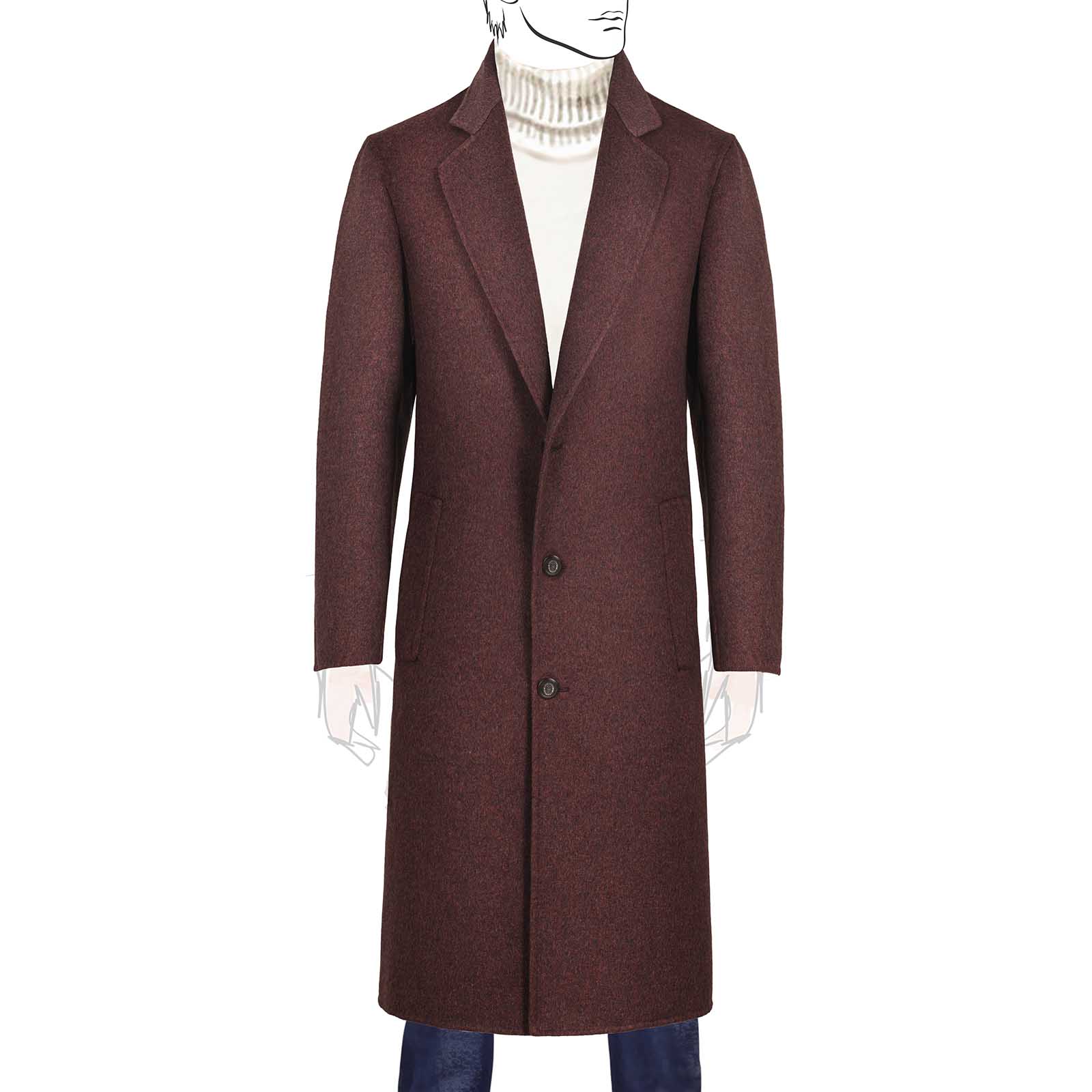 Mariano Rubinacci - Burgundy cashmere coat Limited Edition