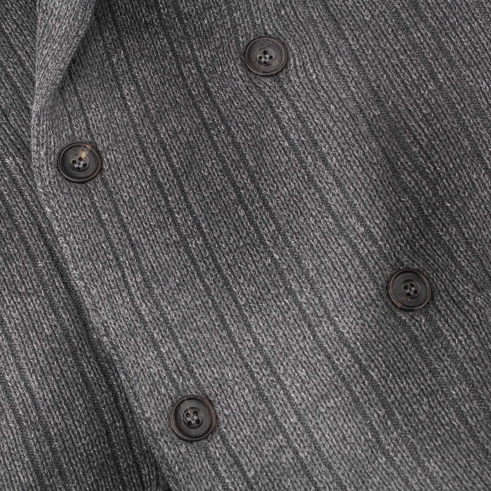 Mariano Rubinacci - Double breasted gray cashmere cardigan jacket