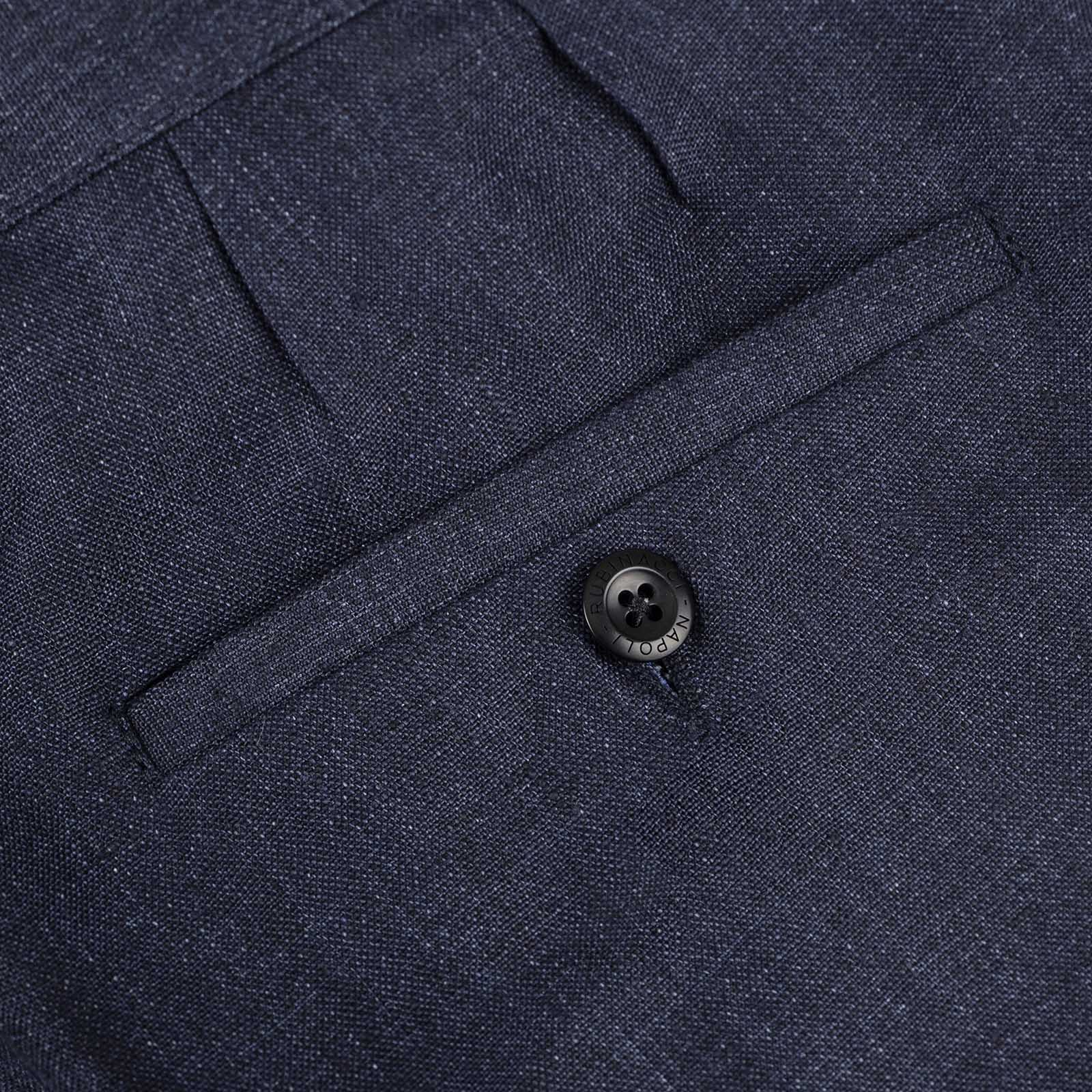 Mariano Rubinacci - Blue linen manny trousers