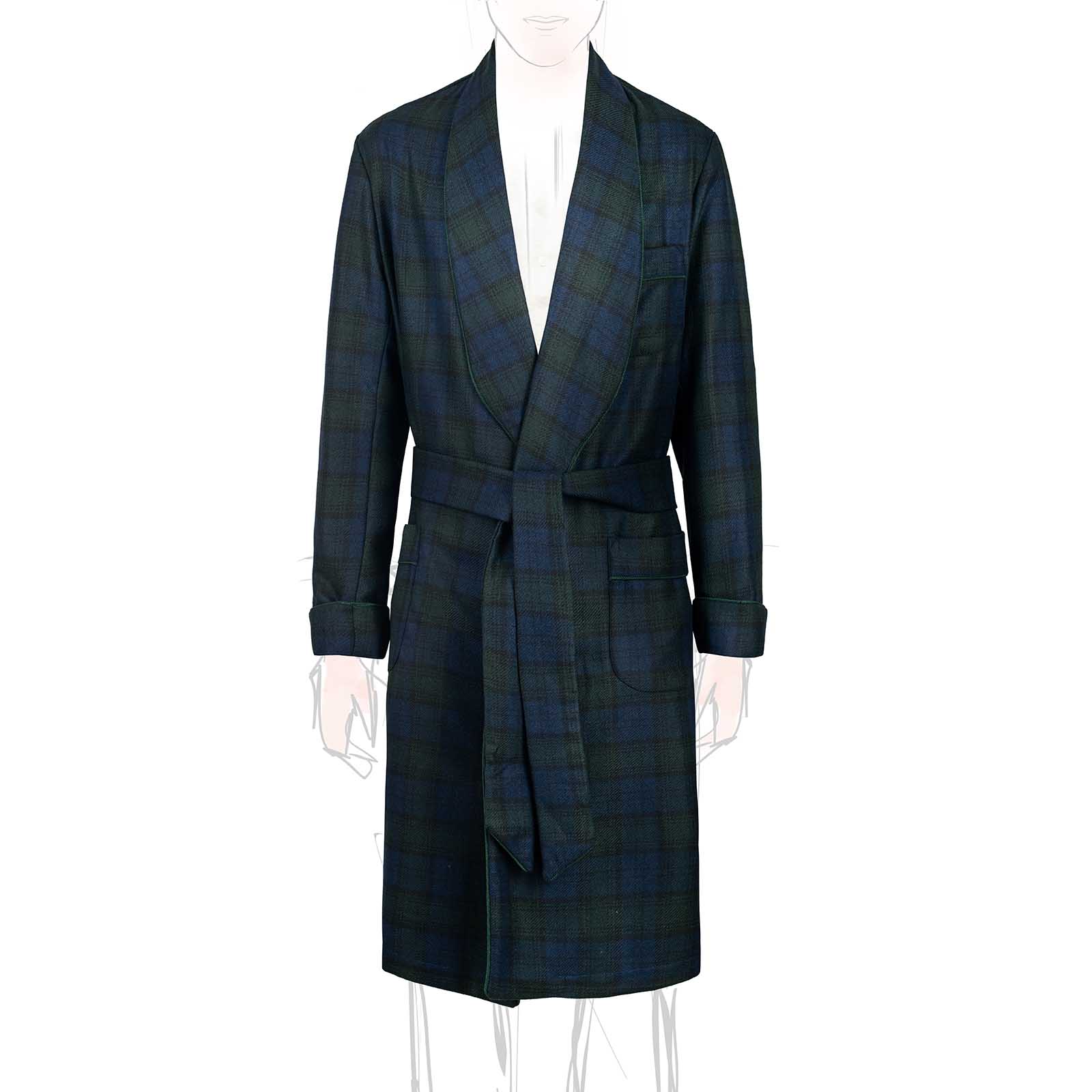 Rubinacci Vestaglia in lana e cashmere tartan